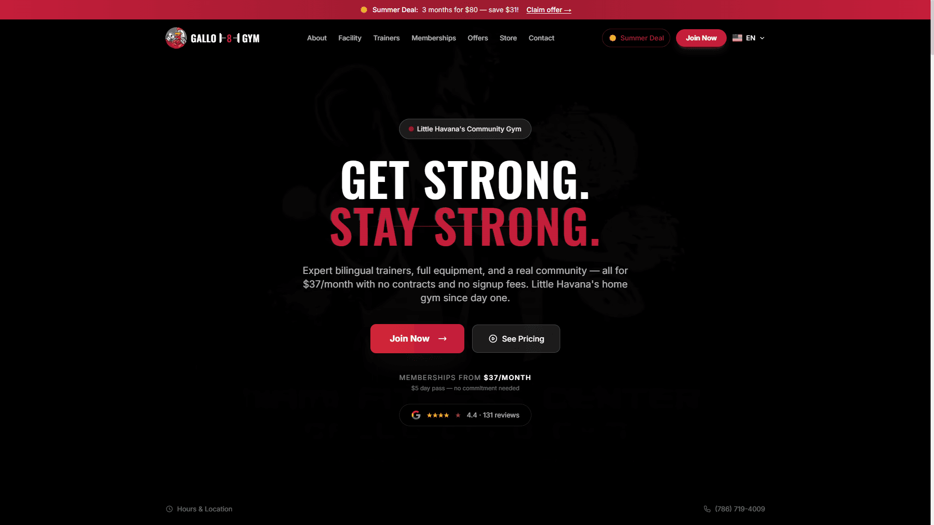 Gallo 8 Gym website built by EMOR