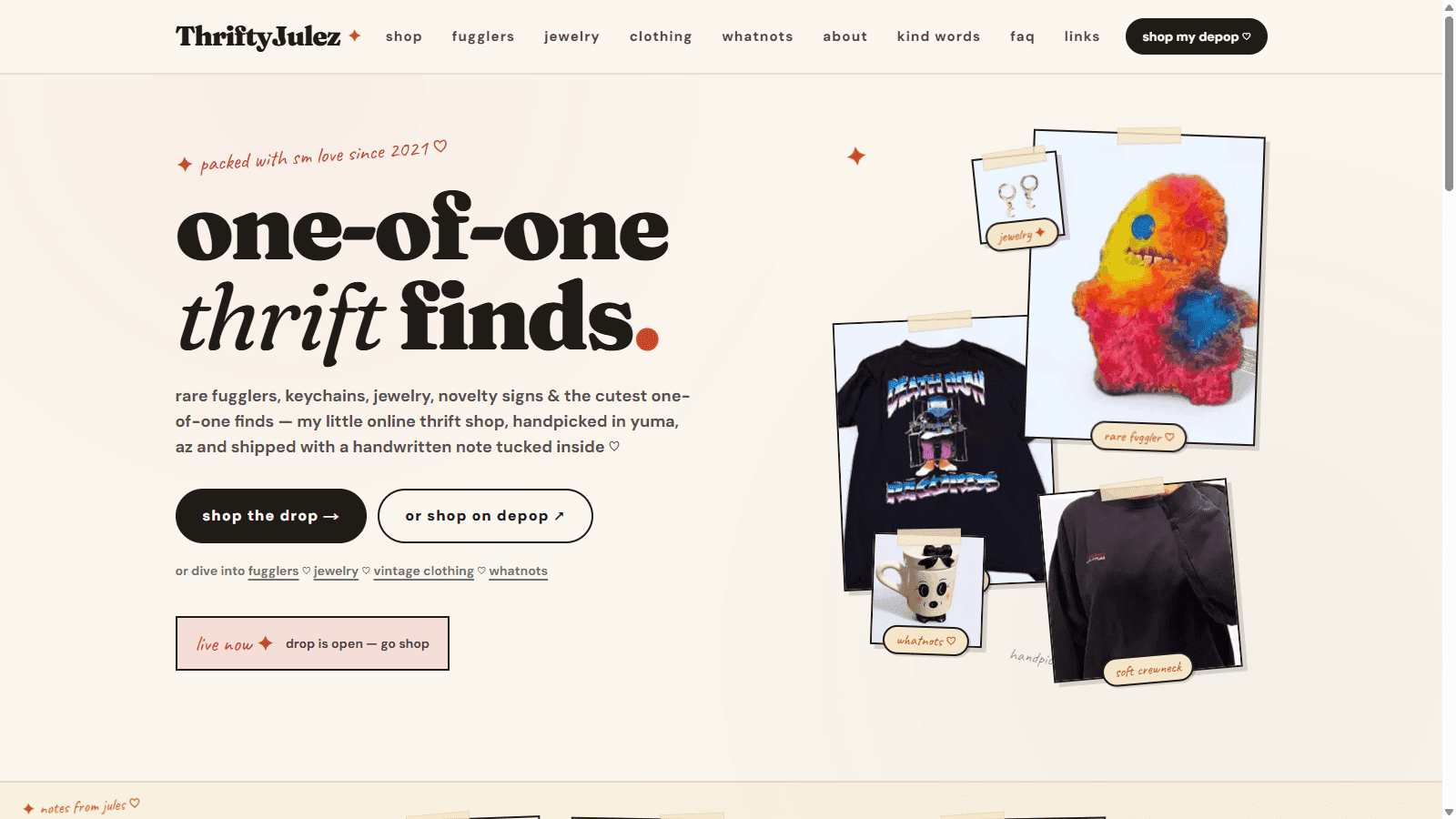 ThriftyJulez website built by EMOR