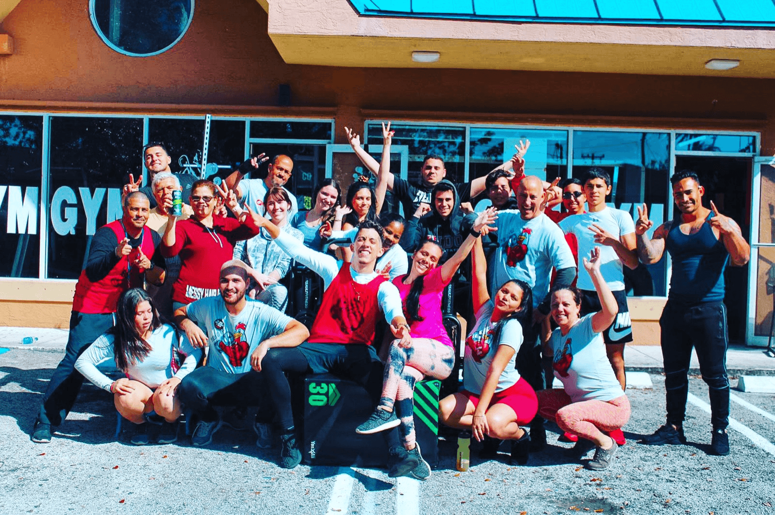 Gallo 8 Gym community members and team gathered outside the gym in Little Havana
